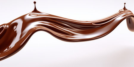 a liquid chocolate flowing in the airの素材