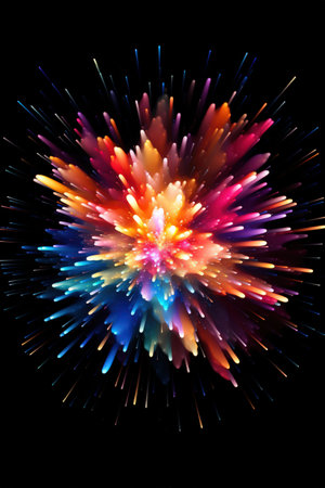 a colorful explosion of fireworksの素材