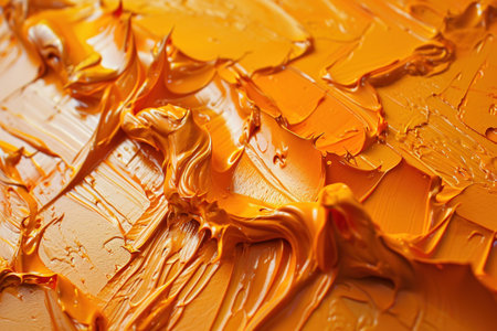 a close up of orange paintの素材