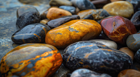 a group of colorful rocksの素材