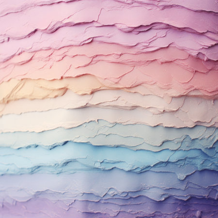 a close up of a rainbow colored layerの素材