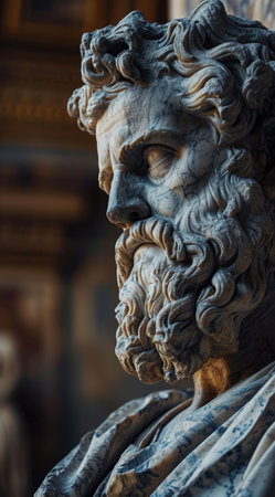 a statue of a bearded manの素材