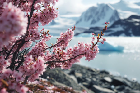 a tree with pink flowersの素材