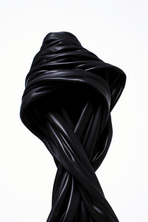 a black fabric wrapped around a white surfaceの素材