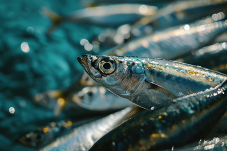 a group of fish in waterの素材