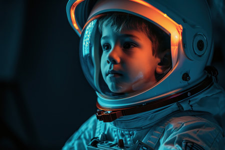 a child in an astronaut suitの素材