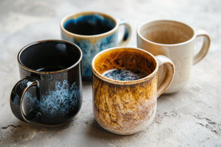 a group of coffee mugsの素材