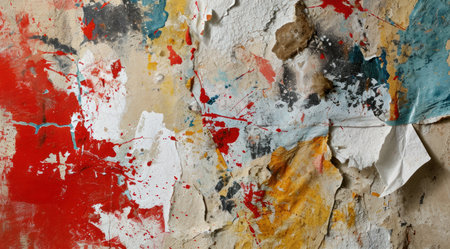 a wall with paint splattersの素材