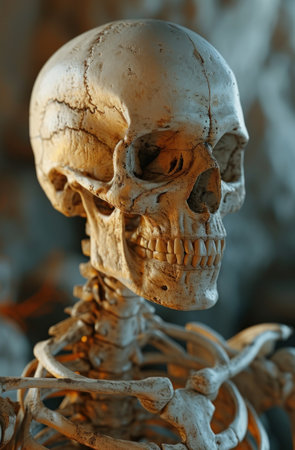 a close up of a skullの素材