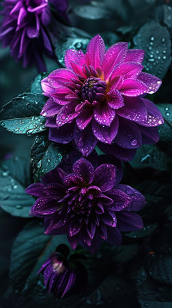 a close up of purple flowersの素材