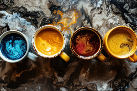 a group of coffee cupsの素材
