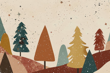 a group of trees in a snowy landscapeの素材