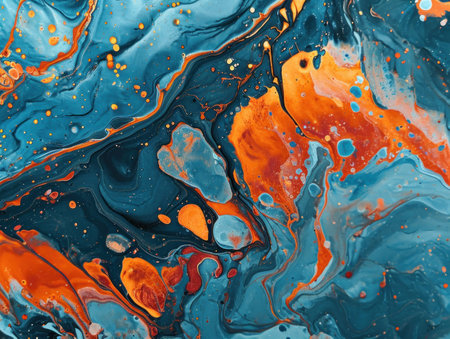 a blue and orange paintの素材