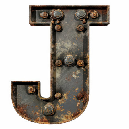 a metal letter with boltsの素材