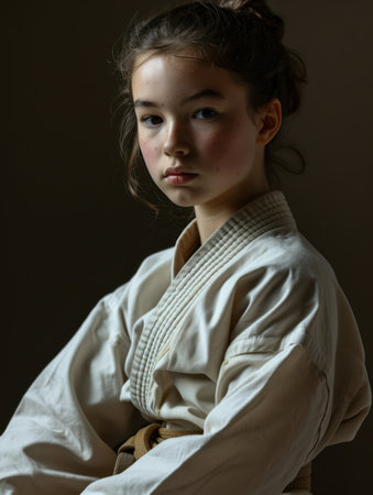 a girl in a white kimonoの素材