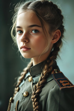 a girl in a uniformの素材