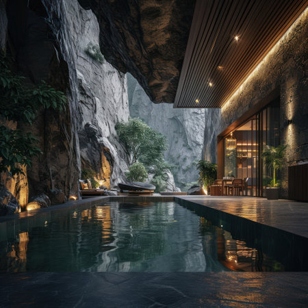 a pool in a caveの素材