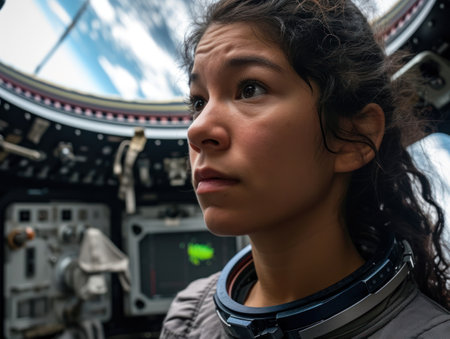 a woman in a space suitの素材