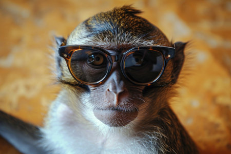 a monkey wearing sunglassesの素材