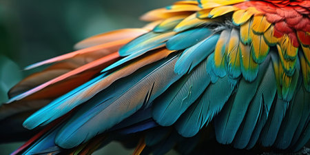 a close up of a bird's feathersの素材