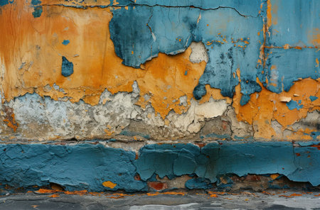 a wall with peeling paintの素材