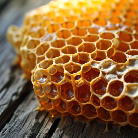 a honeycomb with honey in itの素材