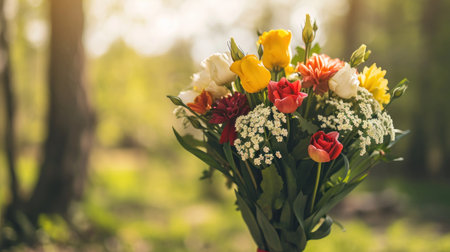 a bouquet of flowers in a vaseの素材