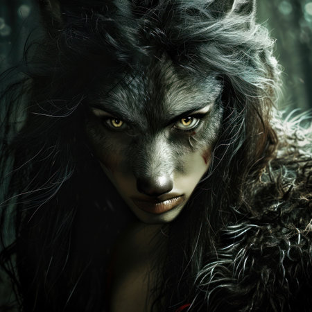 a person with a wolf faceの素材