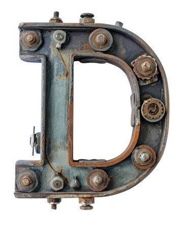 a metal letter with screwsの素材