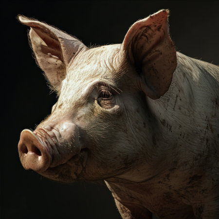 a close up of a pigの素材