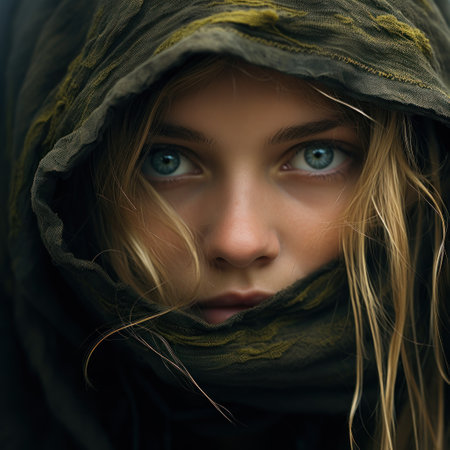 a woman with a hoodの素材