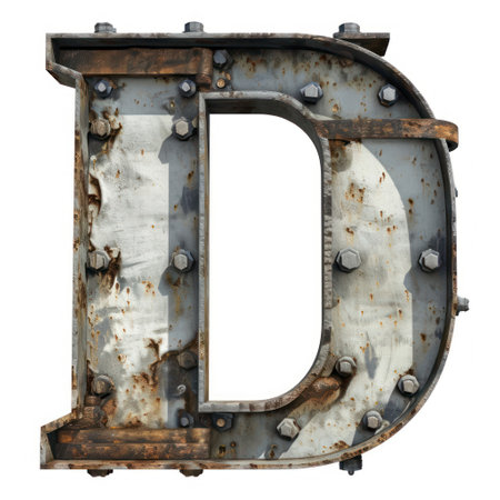 a metal letter with boltsの素材