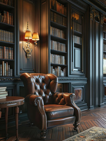 a chair in a libraryの素材