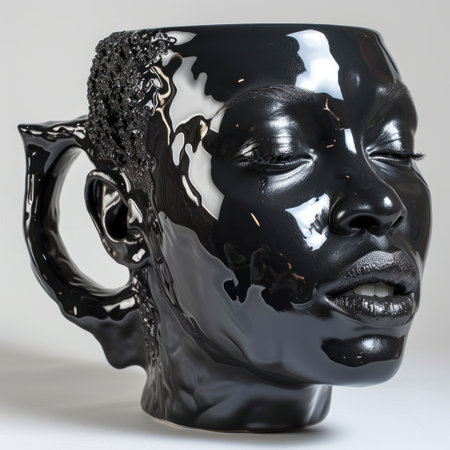 a black statue of a womanの素材