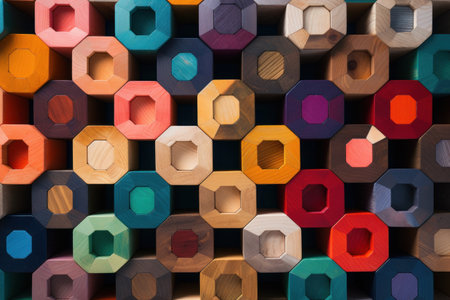 a group of colorful hexagonsの素材
