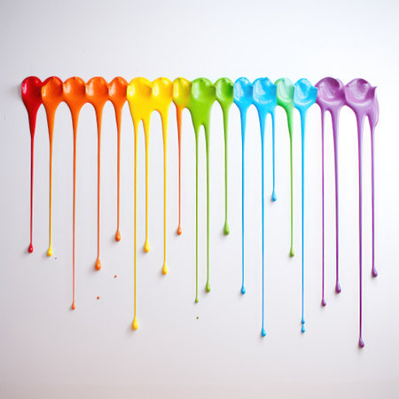 a rainbow colored paint dripping downの素材