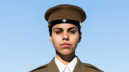 a woman in a uniformの素材