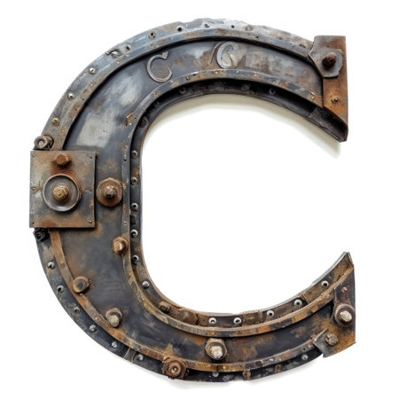 a metal letter with screwsの素材