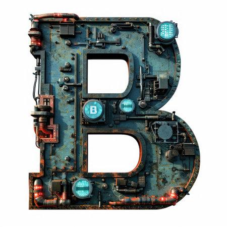 a letter made out of metalの素材