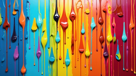 a rainbow colored paint dripping downの素材