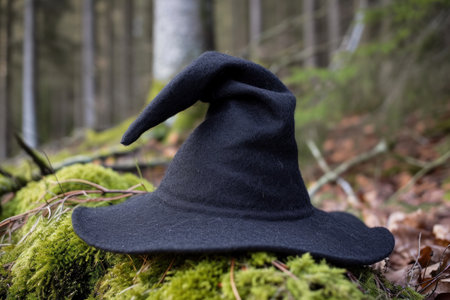 a black hat on mossの素材