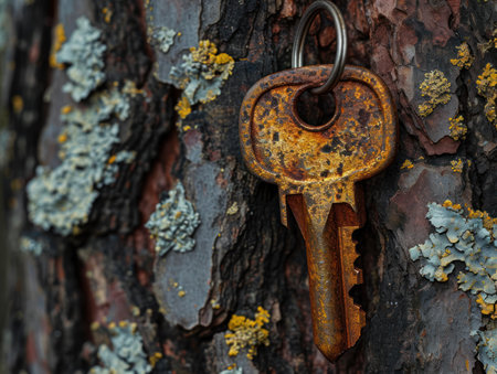 a key on a treeの素材