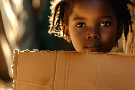 a close up of a child's faceの素材