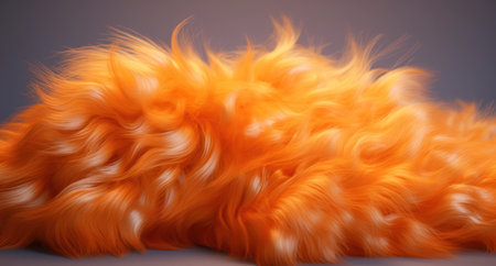 a close up of an orange fluffy objectの素材