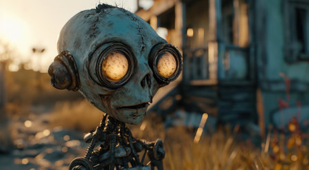 a robot with big eyesの素材