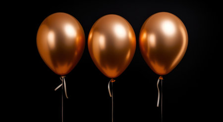 a group of balloons on a black backgroundの素材