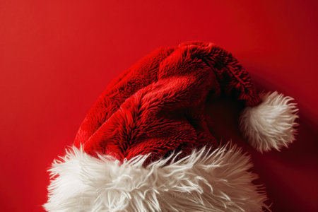 a red and white santa hatの素材