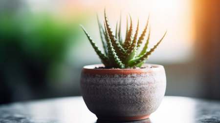 a potted plant with a green plantの素材