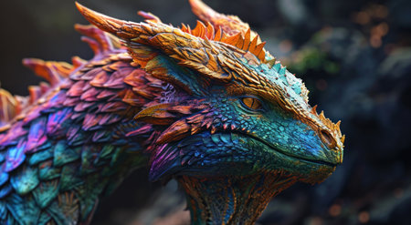 a colorful statue of a dragonの素材