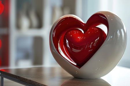 a red and white heart shaped objectの素材